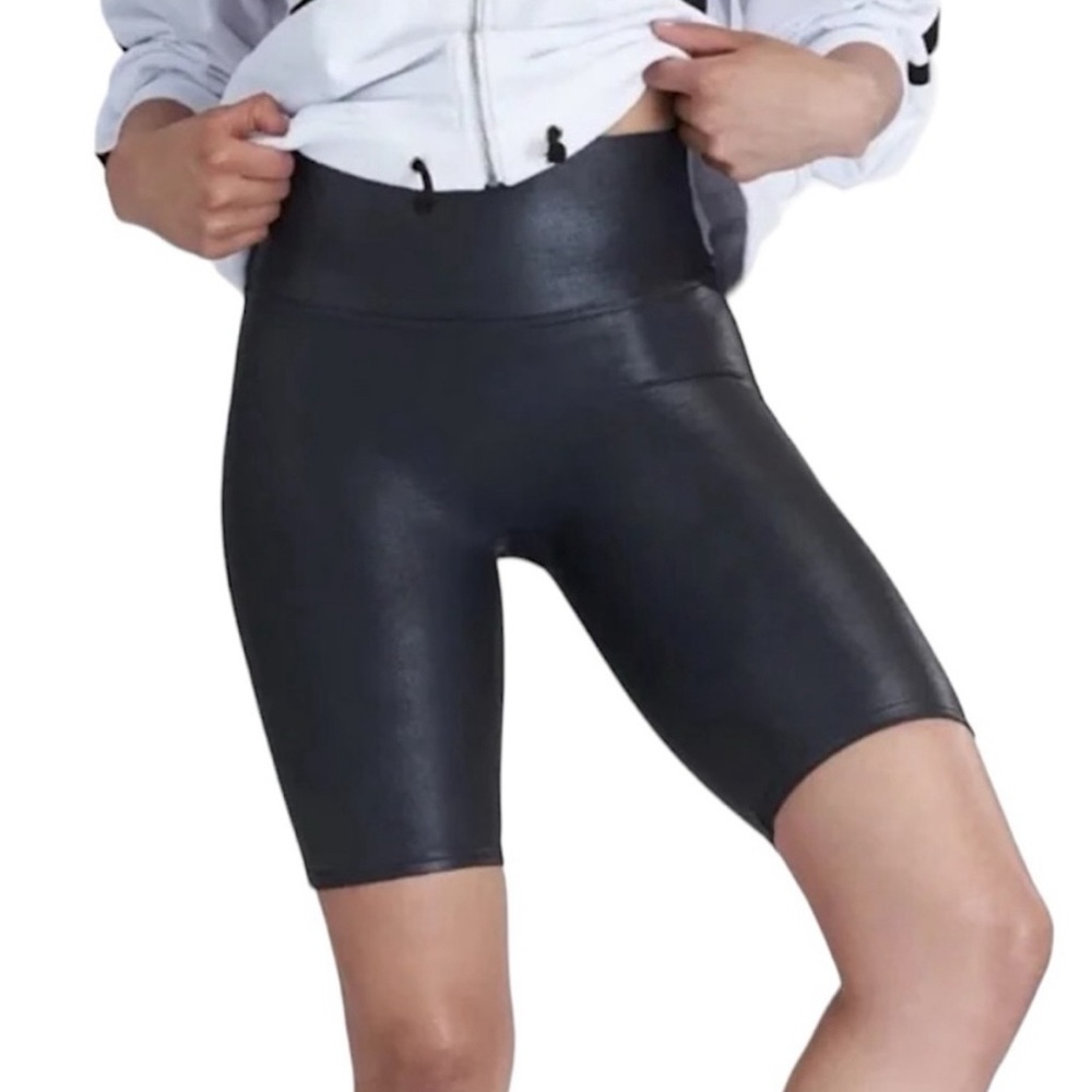 Spanx faux leather shorts